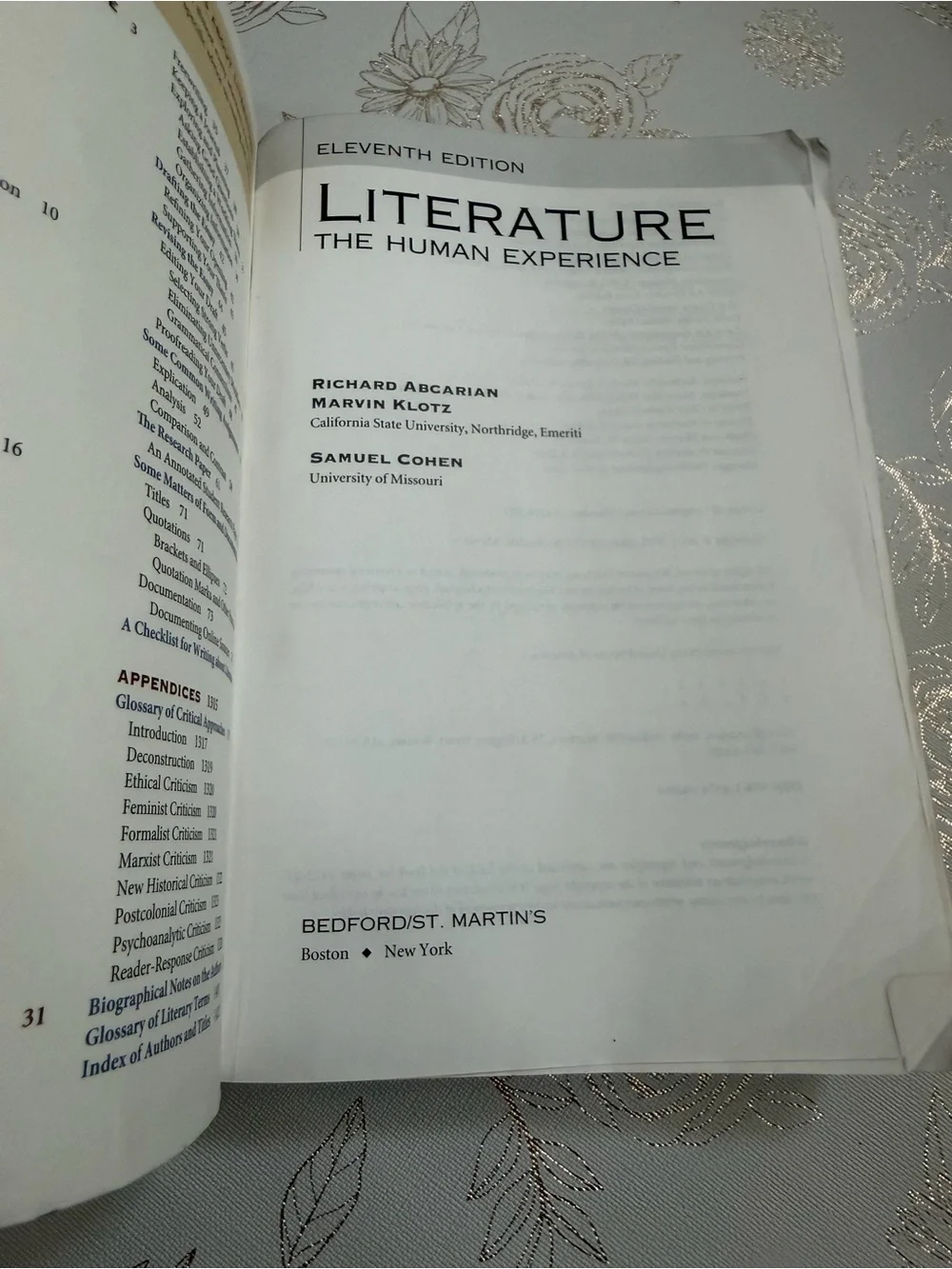 Literature: The Human Experience (11th Edition) - Abcarian, Klotz, Cohen